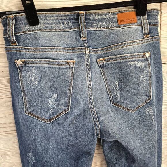 Judy Blue Cheetah Distressed Skinny Fit Womens SZ 5 / 27 - Picture 6 of 8